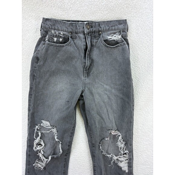 RSQ 90s High Rise Straight Jeans Womens 26 Gray Distressed Y2K Grunge Denim - Picture 3 of 15